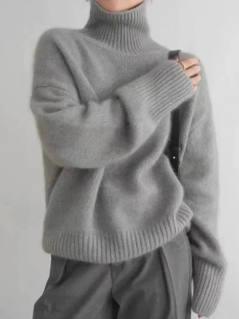 Knitted Polo Neck Sweater