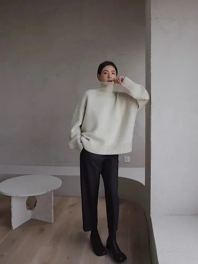 Knitted Polo Neck Sweater