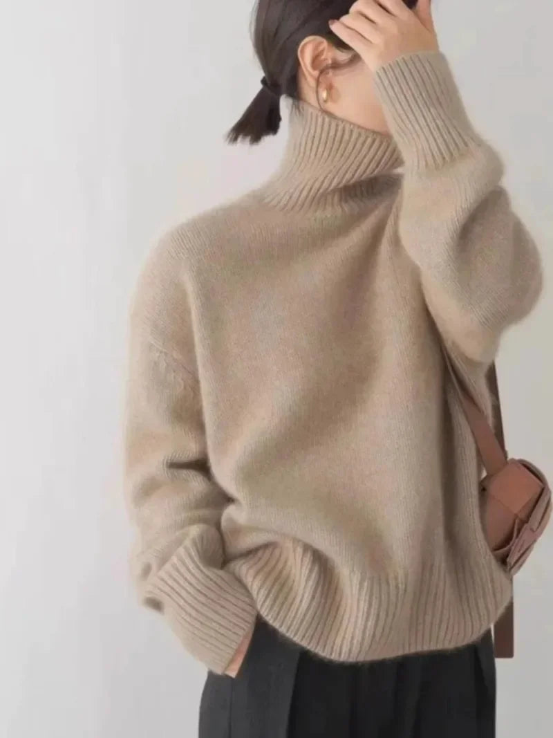 Knitted Polo Neck Sweater