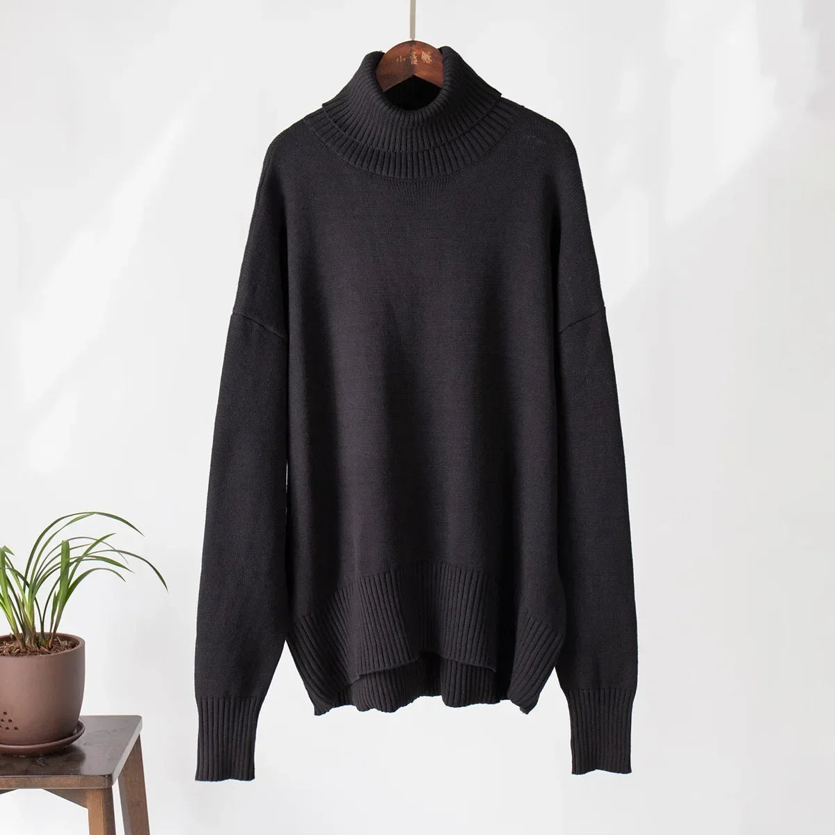 Knitted Polo Neck Sweater